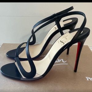 Christian Louboutin Rosalie Leather Slingback Sandals in box size 38